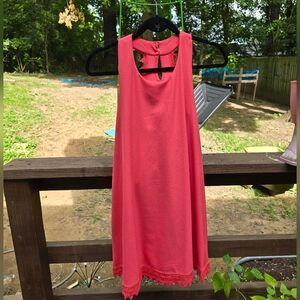 Everleigh Bright Pink Lace Hem Sleeveless Dress | Size S | Like New